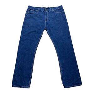 True Rock Mens Jeans 42x32 Blue Slim Fit Bootcut Flap Pockets EUC